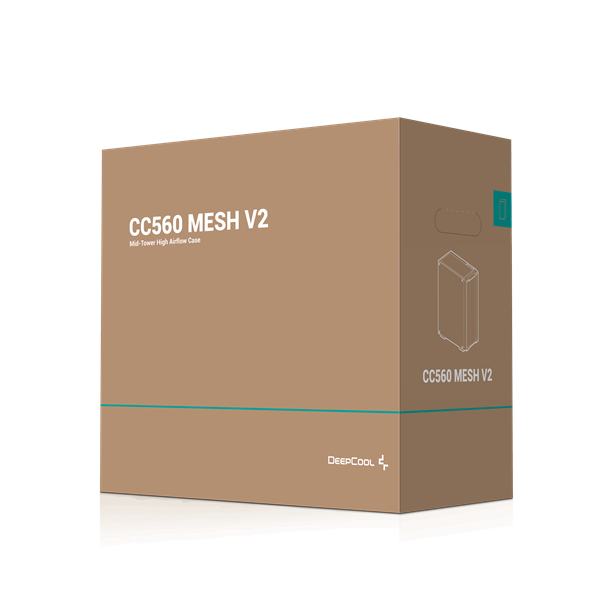 DeepCool Számítógépház - CC560 MESH V2 (ablakos, 4x12cm A-RGB ventilátor, ATX, 2xUSB3.0, fekete) - Image 12