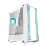 DeepCool Számítógépház - CC560 WHITE V2 (fehér, ablakos, 4x12cm LED venti, ATX, 1xUSB3.0, 1xUSB2.0, fehér)