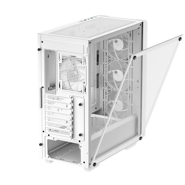 DeepCool Számítógépház - CC560 WHITE V2 (fehér, ablakos, 4x12cm LED venti, ATX, 1xUSB3.0, 1xUSB2.0, fehér) - Image 7