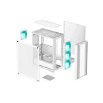 DeepCool Számítógépház - CC560 WHITE V2 (fehér, ablakos, 4x12cm LED venti, ATX, 1xUSB3.0, 1xUSB2.0, fehér) - Image 12