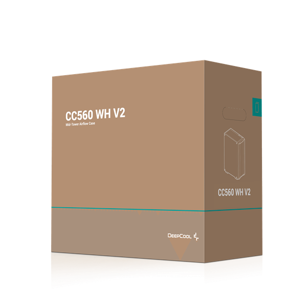 DeepCool Számítógépház - CC560 WHITE V2 (fehér, ablakos, 4x12cm LED venti, ATX, 1xUSB3.0, 1xUSB2.0, fehér) - Image 13