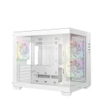 DeepCool Számítógépház - CG330 3F WH (fehér, ablakos, 3x12cm A-RGB, BTF, mATX, 2xUSB3.0, 1xUSB2.0) - Image 2