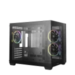DeepCool Számítógépház - CG330 3F (fekete, ablakos, 3x12cm A-RGB, BTF, mATX, 2xUSB3.0, 1xUSB2.0) - Image 2