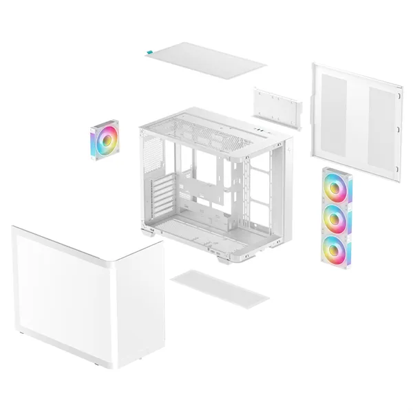 DeepCool Számítógépház - CG530U 4F WH (fehér, ablakos, 4x12cm A-RGB, BTF, ATX, 2xUSB3.0, 1xUSB2.0) - Image 8