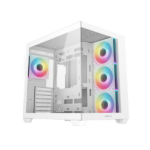 DeepCool Számítógépház - CG530 4F WH (fehér, ablakos, 4x12cm A-RGB, BTF, ATX, 2xUSB3.0, 1xUSB2.0)