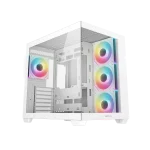 DeepCool Számítógépház - CG530 4F WH (fehér, ablakos, 4x12cm A-RGB, BTF, ATX, 2xUSB3.0, 1xUSB2.0)