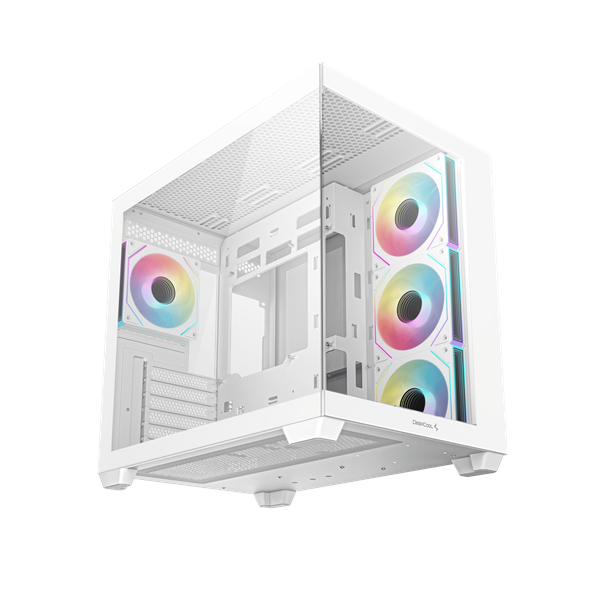 DeepCool Számítógépház - CG530 4F WH (fehér, ablakos, 4x12cm A-RGB, BTF, ATX, 2xUSB3.0, 1xUSB2.0) - Image 3