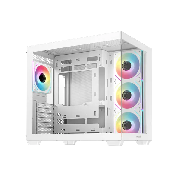 DeepCool Számítógépház - CG530 4F WH (fehér, ablakos, 4x12cm A-RGB, BTF, ATX, 2xUSB3.0, 1xUSB2.0) - Image 4
