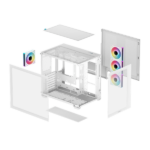 DeepCool Számítógépház - CG530 4F WH (fehér, ablakos, 4x12cm A-RGB, BTF, ATX, 2xUSB3.0, 1xUSB2.0) - Image 12