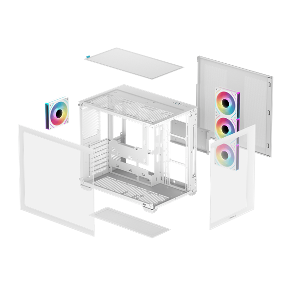 DeepCool Számítógépház - CG530 4F WH (fehér, ablakos, 4x12cm A-RGB, BTF, ATX, 2xUSB3.0, 1xUSB2.0) - Image 12