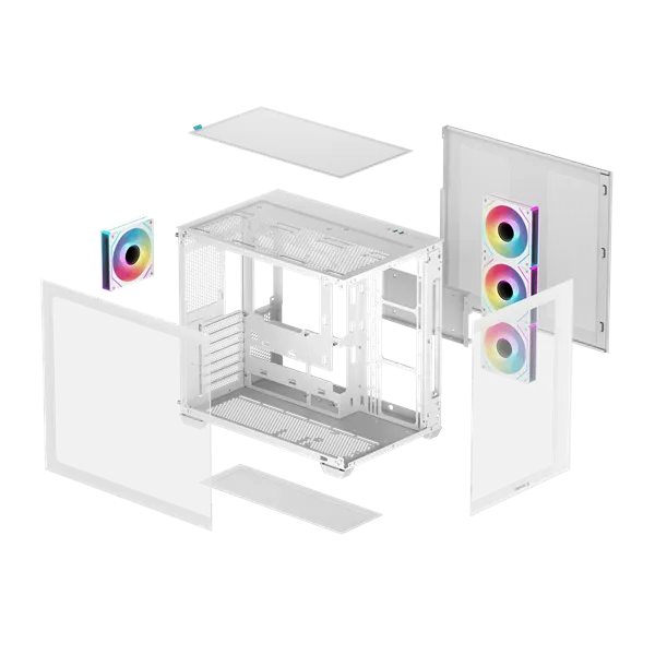 DeepCool Számítógépház - CG530 4F WH (fehér, ablakos, 4x12cm A-RGB, BTF, ATX, 2xUSB3.0, 1xUSB2.0) - Image 12