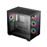 DeepCool Számítógépház - CG530 4F (fekete, ablakos, 4x12cm A-RGB, BTF, ATX, 2xUSB3.0, 1xUSB2.0) - Image 2