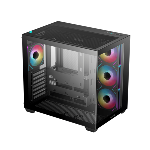 DeepCool Számítógépház - CG530 4F (fekete, ablakos, 4x12cm A-RGB, BTF, ATX, 2xUSB3.0, 1xUSB2.0) - Image 2
