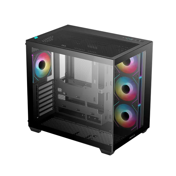 DeepCool Számítógépház - CG530 4F (fekete, ablakos, 4x12cm A-RGB, BTF, ATX, 2xUSB3.0, 1xUSB2.0) - Image 2