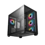 DeepCool Számítógépház - CG530 4F (fekete, ablakos, 4x12cm A-RGB, BTF, ATX, 2xUSB3.0, 1xUSB2.0) - Image 3