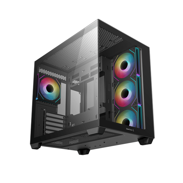 DeepCool Számítógépház - CG530 4F (fekete, ablakos, 4x12cm A-RGB, BTF, ATX, 2xUSB3.0, 1xUSB2.0) - Image 3