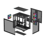 DeepCool Számítógépház - CG530 4F (fekete, ablakos, 4x12cm A-RGB, BTF, ATX, 2xUSB3.0, 1xUSB2.0) - Image 12