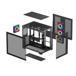 DeepCool Számítógépház - CG530 4F (fekete, ablakos, 4x12cm A-RGB, BTF, ATX, 2xUSB3.0, 1xUSB2.0) - Image 12