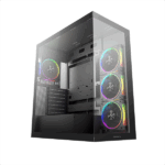 DeepCool Számítógépház - CG580 4F V2 (fekete, ablakos, 4x12cm A-RGB, BTF, ATX, 2xUSB3.0, 1xUSB2.0)