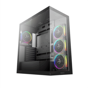DeepCool Számítógépház - CG580 4F V2 (fekete, ablakos, 4x12cm A-RGB, BTF, ATX, 2xUSB3.0, 1xUSB2.0)