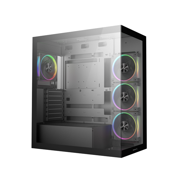 DeepCool Számítógépház - CG580 4F V2 (fekete, ablakos, 4x12cm A-RGB, BTF, ATX, 2xUSB3.0, 1xUSB2.0) - Image 2
