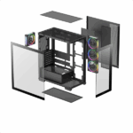 DeepCool Számítógépház - CG580 4F V2 (fekete, ablakos, 4x12cm A-RGB, BTF, ATX, 2xUSB3.0, 1xUSB2.0) - Image 12