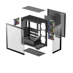 DeepCool Számítógépház - CG580 4F V2 (fekete, ablakos, 4x12cm A-RGB, BTF, ATX, 2xUSB3.0, 1xUSB2.0) - Image 12