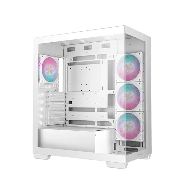 DeepCool Számítógépház - CG580 4F WH (fehér, ablakos, 4x12cm A-RGB, BTF, ATX, 2xUSB3.0, 1xUSB2.0) - Image 4