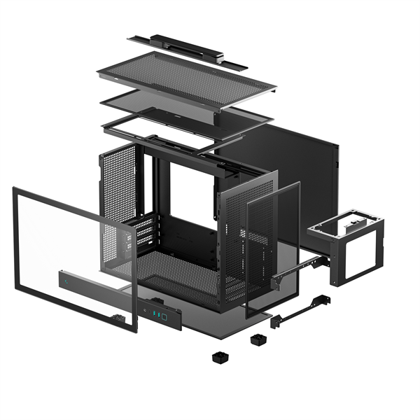DeepCool Számítógépház - CH160 PLUS (fekete, mATX, 2xUSB3.0, Type-C, fekete) - Image 10