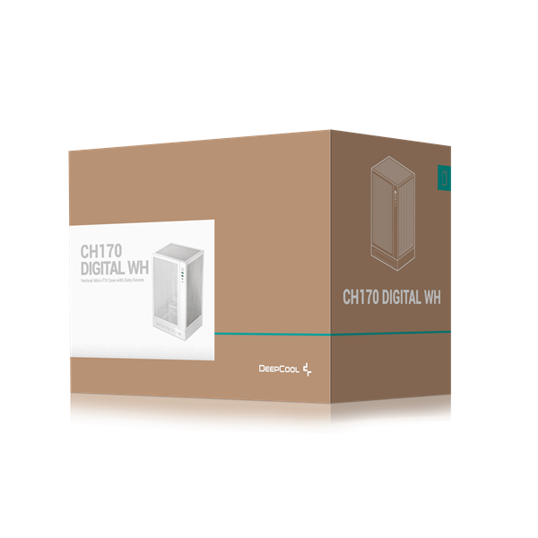 DeepCool Számítógépház - CH170 DIGITAL WH (fekete, Mini-ITX, 2xUSB3.0, Type-C, fehér) - Image 20