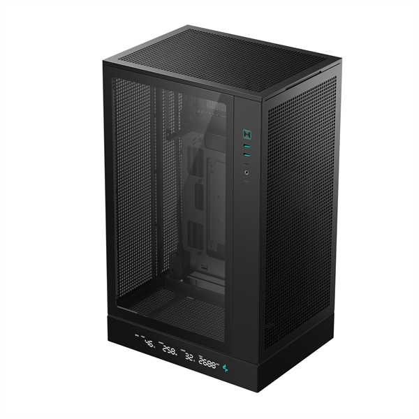 DeepCool Számítógépház - CH270 DIGITAL (fekete, Mini-ITX/Micro-ATX (BTF), 2xUSB3.0, Type-C, fekete) - Image 2