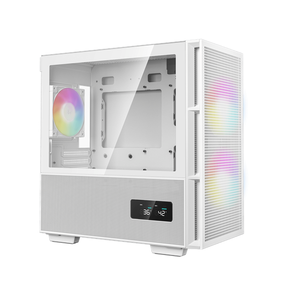 DeepCool Számítógépház - CH360 DIGITAL WH (fekete, 2x14cm +1x12 venti, Mini-ITX / Micro-ATX, 1xUSB3.0, A-RGB, fehér) - Image 2