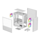 DeepCool Számítógépház - CH360 DIGITAL WH (fekete, 2x14cm +1x12 venti, Mini-ITX / Micro-ATX, 1xUSB3.0, A-RGB, fehér) - Image 13