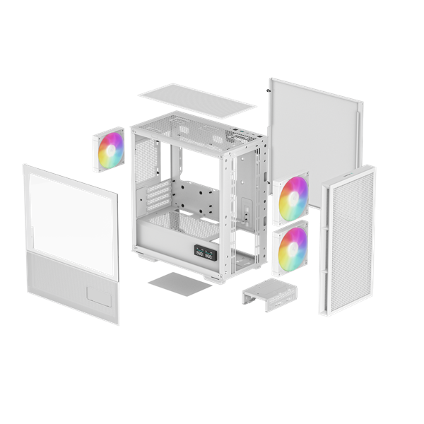DeepCool Számítógépház - CH360 DIGITAL WH (fekete, 2x14cm +1x12 venti, Mini-ITX / Micro-ATX, 1xUSB3.0, A-RGB, fehér) - Image 13
