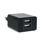 Delight Telefon töltő  - 2db USB, 5V/2,4A, Fekete
