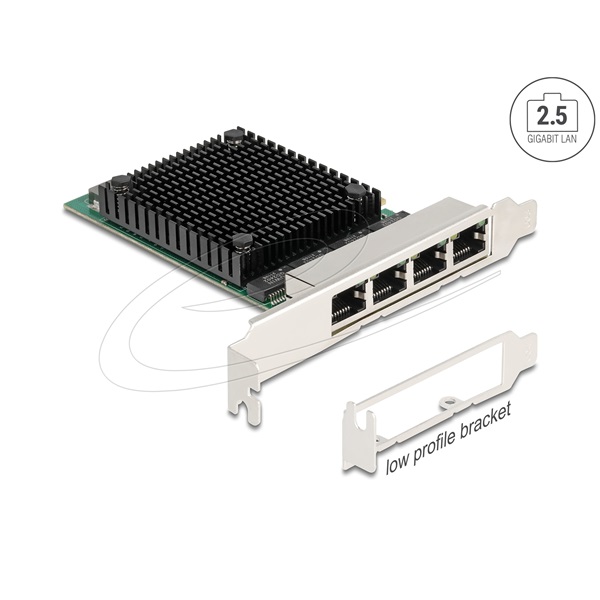 Delock Vezérlőkártya - 88601 (PCI Express kártya x4 > 2,5 Gigabit LAN 4 x RJ45 RTL8125) - Image 1