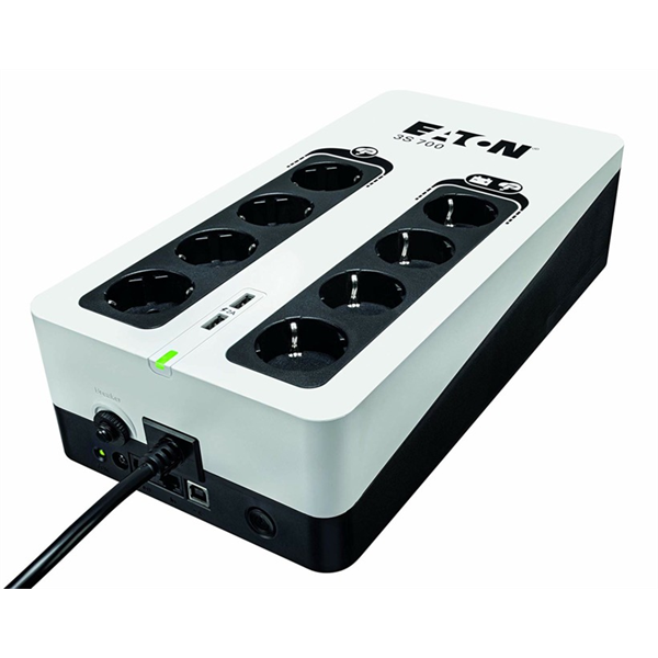 EATON szünetmentes 700VA - 3S700D (8 Schuko kimenet, Standby, USB, vonal védelem, szoftver)