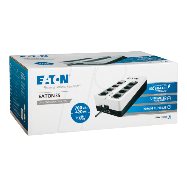 EATON szünetmentes 700VA - 3S700D (8 Schuko kimenet, Standby, USB, vonal védelem, szoftver) - Image 2