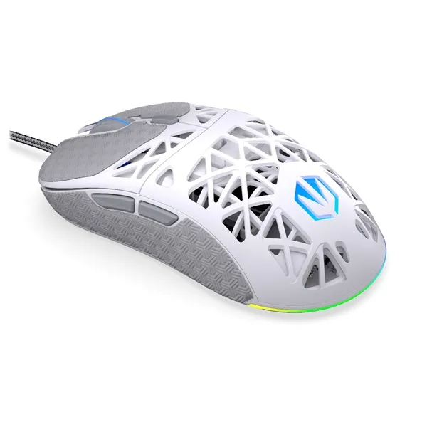 Endorfy Egér - LIV Onyx White (Honeycomb, 8000 DPI, ARGB, PixArt PAW3311, optikai, 1,8m, fehér) - Image 4