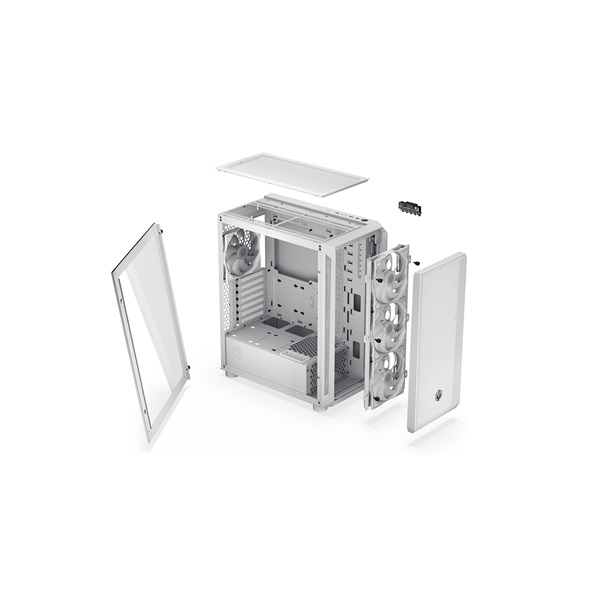 Endorfy Számítógépház - Arx 500 White ARGB (ATX/micro ATX/ITX, 1xUSB-C, 2xUSB3.0, 4x14cm LED ventilátor, ablakos, fehér) - Image 37