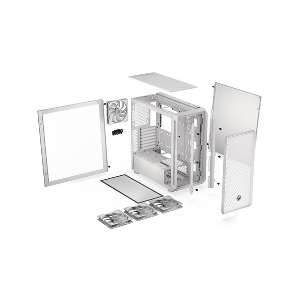 Endorfy Számítógépház - Arx 700 White ARGB (ATX /micro ATX/ITX, 1xUSB-C, 2xUSB3.0, 4x14cm LED ventilátor, ablak, fehér) - Image 13