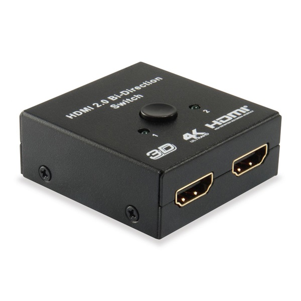 Equip HDMI Switch - 332723 (1x Bemenet, 2x Kimenet, két irányú jelátvitel, fekete) - Image 1