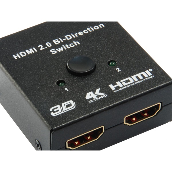 Equip HDMI Switch - 332723 (1x Bemenet, 2x Kimenet, két irányú jelátvitel, fekete) - Image 3