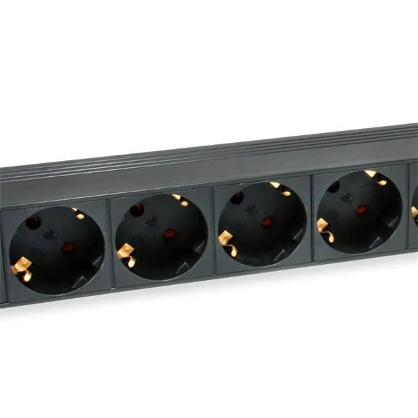 Equip Hálózati Elosztó - 333282 (Schuko, 9 Schuko, Rack 1U, 1,8m kábel, fekete) - Image 2