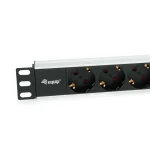 Equip Hálózati Elosztó - 333292 (Schuko, 9 Schuko, Rack 1U, 1,8m kábel, aluminium, fekete) - Image 2