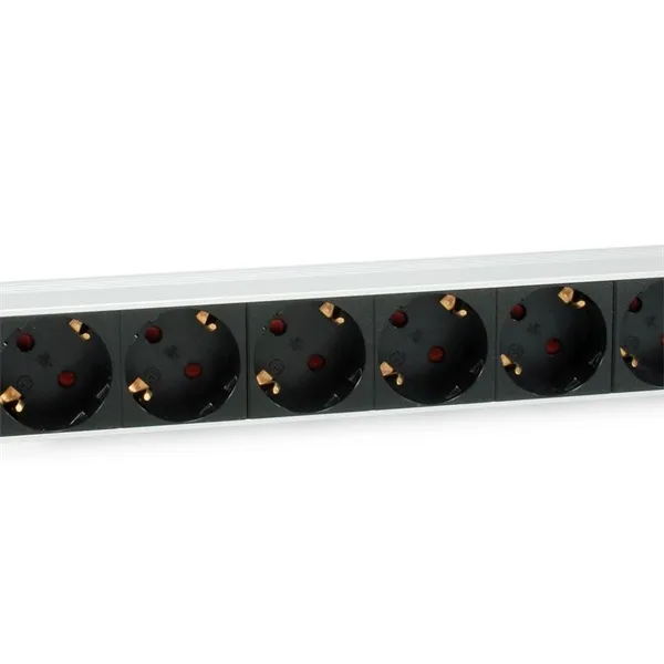 Equip Hálózati Elosztó - 333292 (Schuko, 9 Schuko, Rack 1U, 1,8m kábel, aluminium, fekete) - Image 3