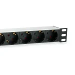 Equip Hálózati Elosztó - 333292 (Schuko, 9 Schuko, Rack 1U, 1,8m kábel, aluminium, fekete) - Image 4
