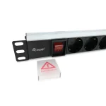 Equip Hálózati Elosztó - 333293 (Schuko, 8 Schuko, Rack 1U, 1,8m kábel, aluminium, fekete) - Image 2