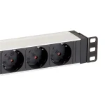 Equip Hálózati Elosztó - 333293 (Schuko, 8 Schuko, Rack 1U, 1,8m kábel, aluminium, fekete) - Image 4
