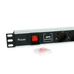 Equip Hálózati Elosztó - 333309 (Schuko, 7 Schuko, Rack 1U, túlfeszültség védelett, 1,8m kábel, aluminium, fekete) - Image 3